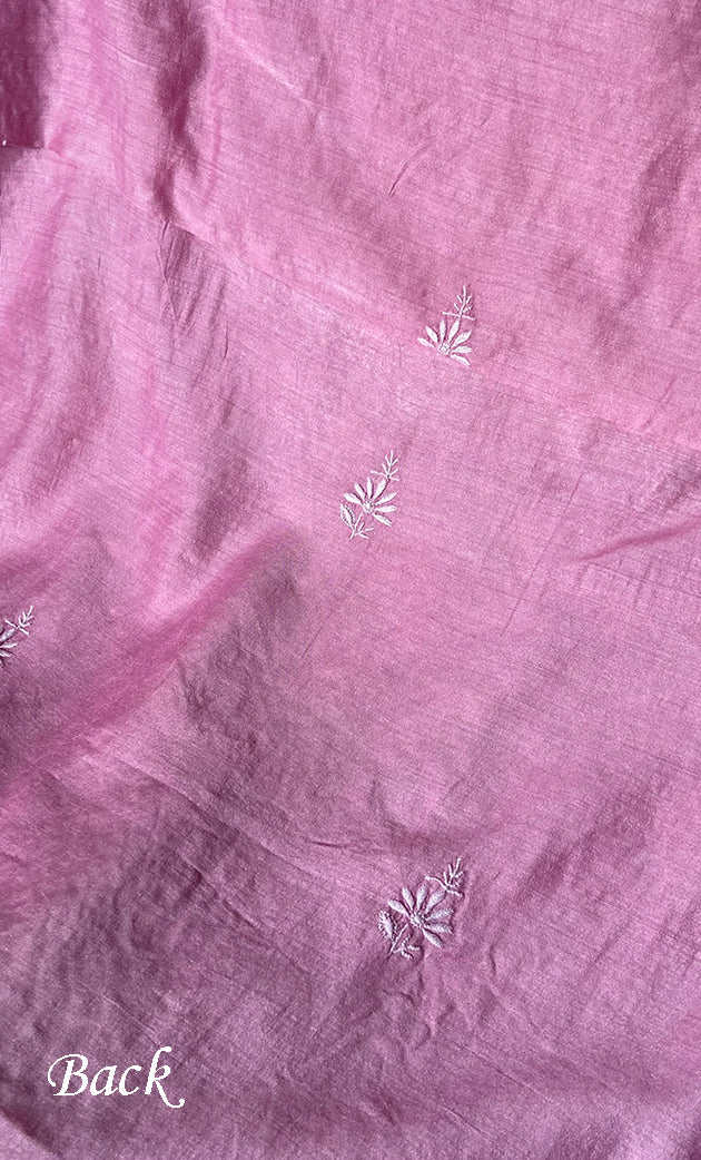 Women's Lakhnavi Handcrafted Munga Silk Chikankari Kurta And Dupatta Set- HONC0278049