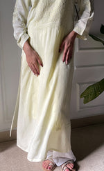 Load image into Gallery viewer, Women&#39;s Lucknowi Handcrafted Modal Cotton Chikankari Kurti - HONC0264914
