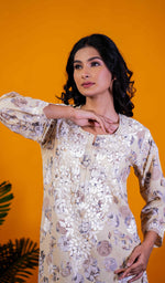 Load image into Gallery viewer, Ruskshi Women&#39;s Lakhnavi Handcrafted Cotton Chikankari Kurta And Palazzo Set - HONC0191211
