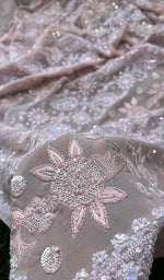Load image into Gallery viewer, Women&#39;s Lakhnavi Handcrafted Pure Silk Georgette Chikankari - HONC0216685
