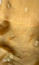 将图像加载到图库查看器中， Mainaaj Women's Lakhnavi Handcrafted Pure Organza Chikankari Unstitched Kurta And Dupatta Set - HONC0330933