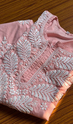 将图像加载到图库查看器中， Women&#39;s Lucknowi Handcrafted Cotton Chikankari Kurti - HONC0300985
