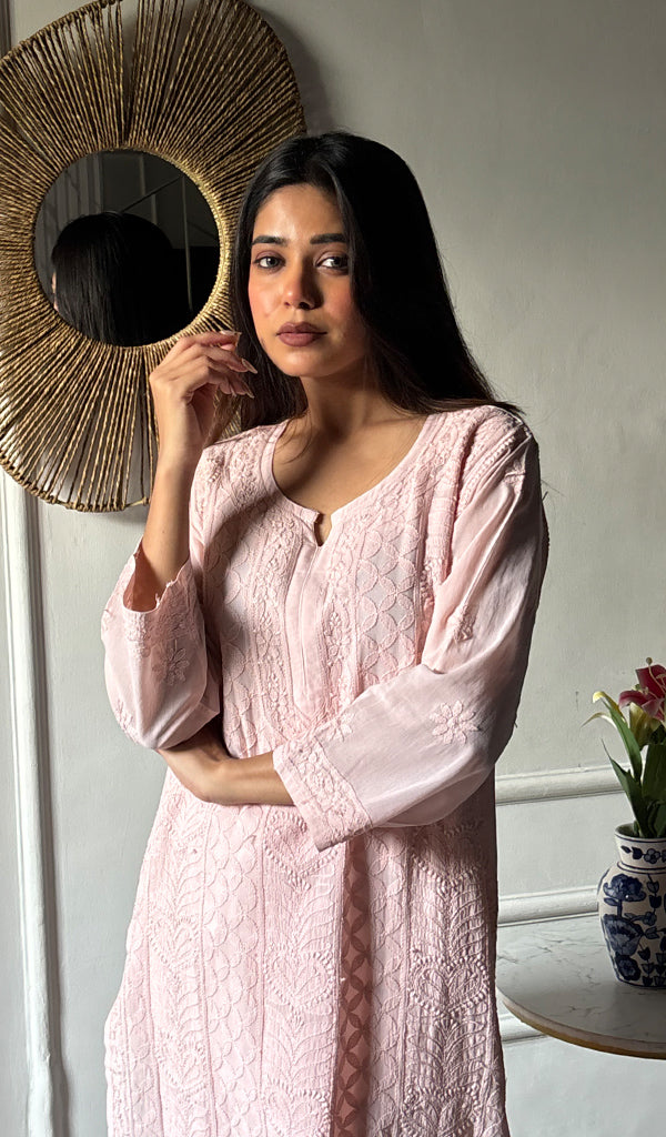 Shejali Women's Lakhnavi Handcrafted Cotton Chikankari Kurti - HONC0344144