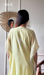 Load image into Gallery viewer, Women's Lucknowi Handcrafted Mul chanderi Chikankari Kaftan - HONC0164615