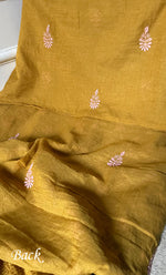 Load image into Gallery viewer, Women's Lakhnavi Handcrafted Tissue Chanderi Unstitched Kurta And Dupatta Set - HONC0281013