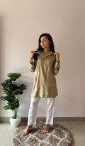 Trisha Women's Lakhnavi Handcrafted Cotton Chikankari Oversized Top - HONC0325767