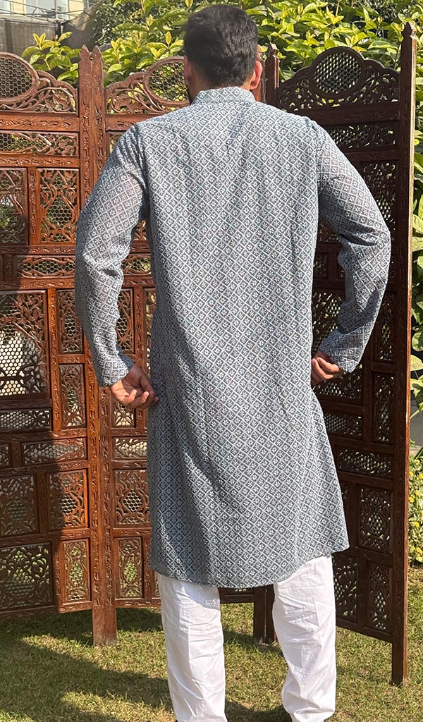 Men's Faux-Georgette Hakoba Kurta - HONC0261838