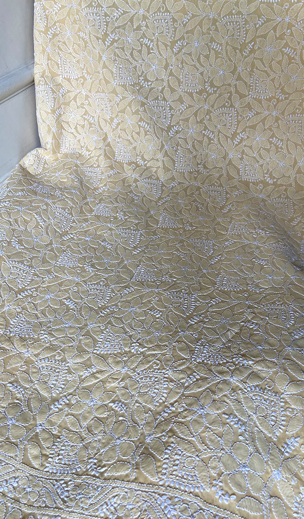 Women's Lakhnavi Handcrafted Cotton Unstitched Chikankari Suit Material - HONC0354994