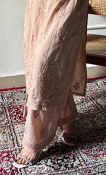 Load image into Gallery viewer, Women's Lakhnavi Handcrafted Cotton Chikankari Kurta And Palazzo Set - HONC0320564