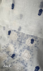 Load image into Gallery viewer, Women's Lakhnavi Handcrafted Pure Organza Chikankari Unstitched Kurta And Dupatta Set- HONC0322163
