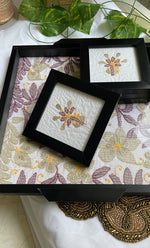 Load image into Gallery viewer, Chikankari Tray with Four Coasters - HONCO310952
