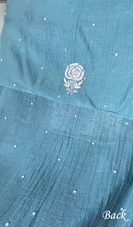 Load image into Gallery viewer, Jazba Women's Lakhnavi Handcrafted Mul Chanderi Unstitched Kurta And Dupatta Set - HONC0356294