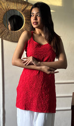 Load image into Gallery viewer, Women's Lakhnavi Handcrafted Cotton Chikankari  Top - HONC0349182