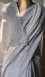 Load image into Gallery viewer, Women&#39;s Lakhnavi Handcrafted Pure Silk Georgette Chikankari - HONC0237602
