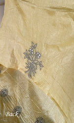 Load image into Gallery viewer, Women's Lakhnavi Handcrafted Tussar Silk Chikankari Kurta And Dupatta Set - HONC0314560