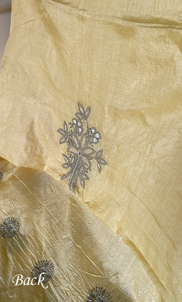 Women's Lakhnavi Handcrafted Tussar Silk Chikankari Kurta And Dupatta Set - HONC0314560