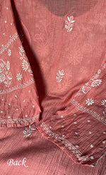 Load image into Gallery viewer, Women&#39;s Lakhnavi Handcrafted Mul Chanderi Semi - Stitched Anarkali And Dupatta Set - HONC0280985
