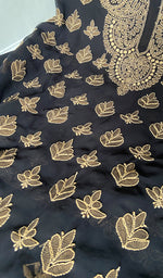 Load image into Gallery viewer, Lucknowi Handcrafted Faux-Georgette Chikankari Suit Material - HONC0347515