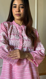 Load image into Gallery viewer, Amanat Women&#39;s Lucknowi Handcrafted Cotton Chikankari Kurti - HONC0276852
