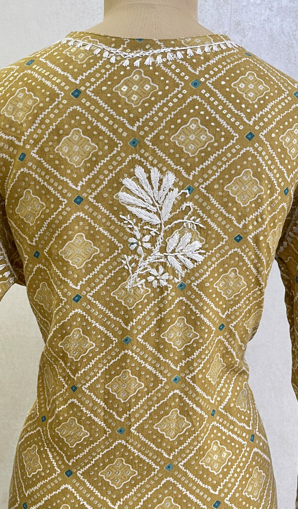 Women's Lakhnavi Handcrafted Cotton Chikankari Kurta And Palazzo Set - HONC0153928