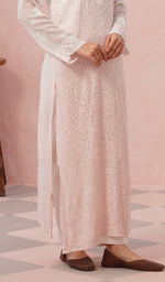 将图像加载到图库查看器中， Women's Lakhnavi Handcrafted Viscose Georgette Chikankari Kurti - HONC0468462
