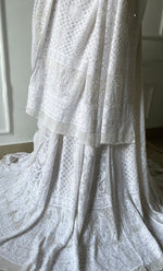 Load image into Gallery viewer, Women&#39;s Lakhnavi Handcrafted Bridal Viscose Georgette Chikankari Lehenga Set - HONC0287657
