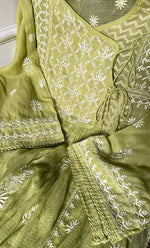 Load image into Gallery viewer, Naaz Women's Lucknowi Handcrafted Kota Chanderi Chikankari Semi Stitched Kurta And Dupatta Set - HONC0322002