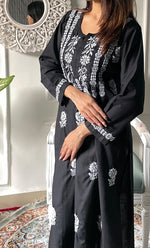 Load image into Gallery viewer, Women's Lucknowi Handcrafted Cotton Chikankari Kurti - HONC0330822