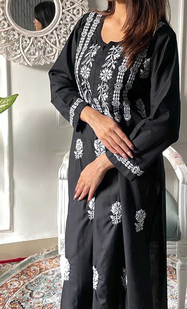 Women's Lucknowi Handcrafted Cotton Chikankari Kurti - HONC0330822