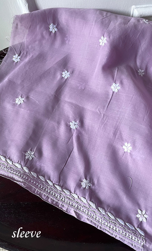 Women's Lakhnavi Handcrafted Cotton Chikankari Unstitched Kurti Fabric - HONC0318768