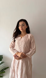 Load image into Gallery viewer, Women's Lakhnavi Handcrafted Modal Cotton Chikankari Kurti And Plazzo Set - HONC0371318