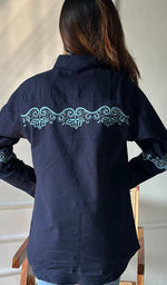 Load image into Gallery viewer, Women&#39;s Lucknowi Handcrafted Slub Cotton Chikankari Top - HONC0299112
