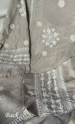 Load image into Gallery viewer, Women&#39;s Lakhnavi Handcrafted Mul Chanderi Semi - Stitched Kurta And Dupatta Set- HONC0282235
