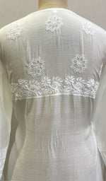 Load image into Gallery viewer, Women&#39;s Lucknowi Handcrafted Muslin Chikankari Kurti - HONC0180932
