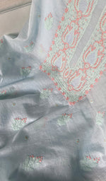Load image into Gallery viewer, Zoha Women's Lakhnavi Handcrafted Mul Chanderi Unstitched Kurta And Dupatta Set- HONC0365497