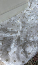 将图像加载到图库查看器中， Women's Lakhnavi Handcrafted Mul Chanderi Semi - Stitchd Kurta And Dupatta Set - HONC0352064