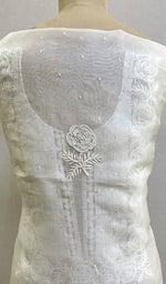 将图像加载到图库查看器中， Women&#39;s Lakhnavi Handcrafted Pure Organza Chikankari Unstitched Kurta And Dupatta Set- HONC0228070
