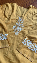 Load image into Gallery viewer, Women&#39;s Lucknowi Handcrafted Cotton Chikankari Kurti - HONC0301040
