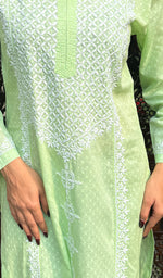 Load image into Gallery viewer, Zainab Women&#39;s Lucknowi Handcrafted Cotton Chikankari Kurti - HONC0217235
