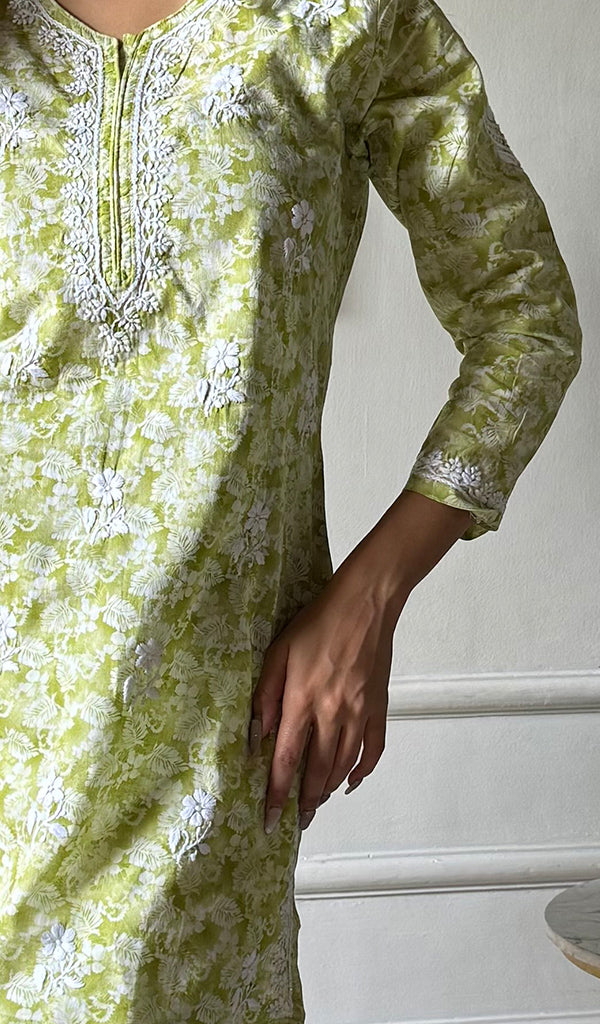 Women's Lakhnavi Handcrafted Cotton Chikankari Top - HONC0346959