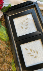 Load image into Gallery viewer, Handcrafted Chikankari Tray with Two Coasters – Wooden Frame - HONC0310962
