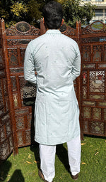 Load image into Gallery viewer, Men's Lucknowi Handcrafted Cotton Chikankari Kurta - HONC0329873