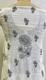 Load image into Gallery viewer, Women&#39;s Lucknowi Handcrafted Mul Cotton Chikankari Unstitched Kurti Fabric - HONC0151879