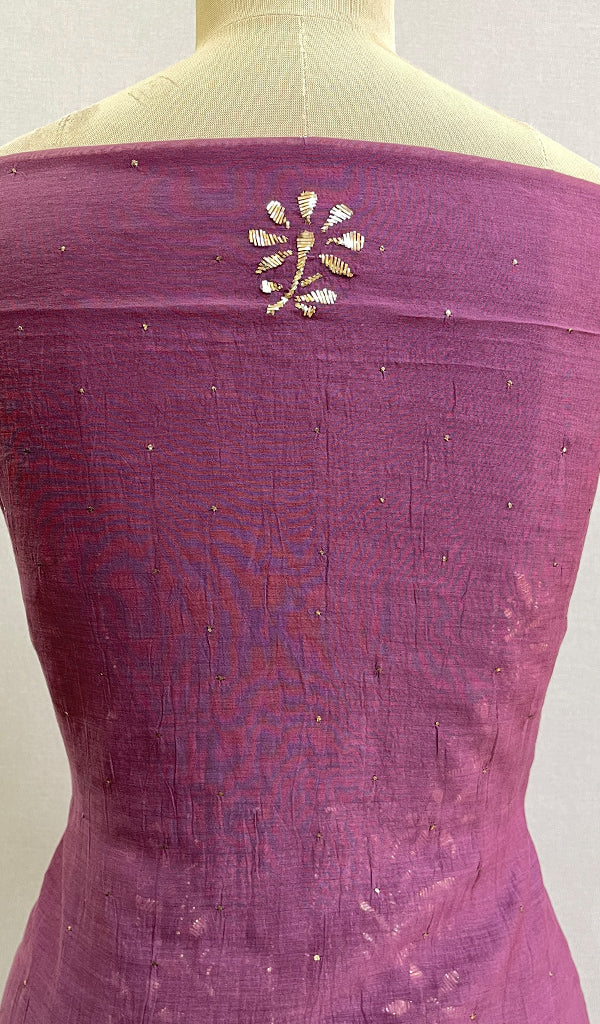 Women's Lakhnavi Handcrafted Mul Chanderi  Kurta And Dupatta Set -  HONC0166866