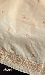 将图像加载到图库查看器中， Lucknowi Handcrafted Cotton Chikankari Unstitched Men's Kurta Fabric - HONC0289825