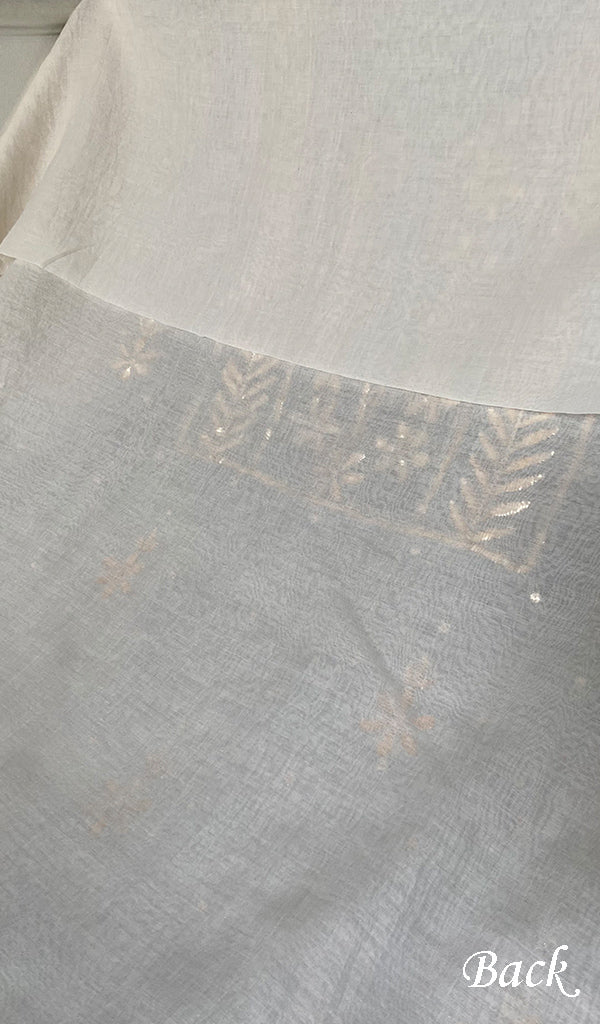 Women's Lakhnavi Handcrafted Mul Chanderi Unstitched Kurta And Dupatta Set - HONC0337819