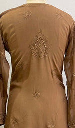 Load image into Gallery viewer, Women&#39;s Lucknowi Handcrafted Viscose Georgette Chikankari Top - HONC0101221
