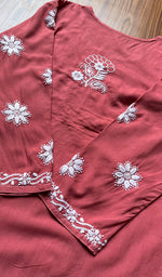 将图像加载到图库查看器中， Women&#39;s Lucknowi Handcrafted  Modal Cotton Chikankari Kurti - HONC0301035
