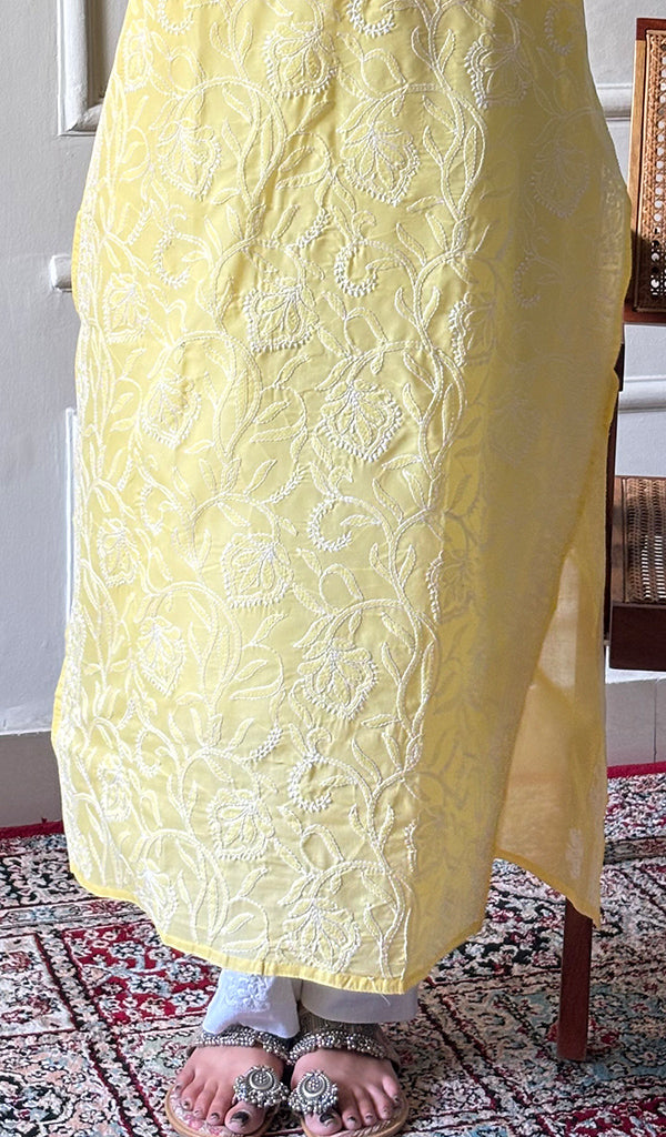 Women's Lakhnavi Handcrafted Cotton Chikankari Kurti - HONC0356933