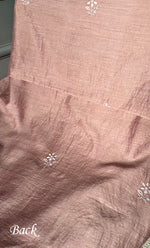 Load image into Gallery viewer, Women's Lakhnavi Handcrafted Munga Silk Chikankari Kurta And Dupatta Set- HONC0285378